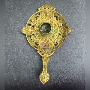 Vintage Ornate Brass Dragons & Cherubs Chamberstick Candle Holder Handle